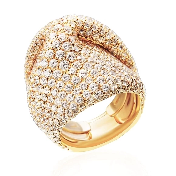 12 СТ DIAMONDS AND ROSE GOLD KNOT RING