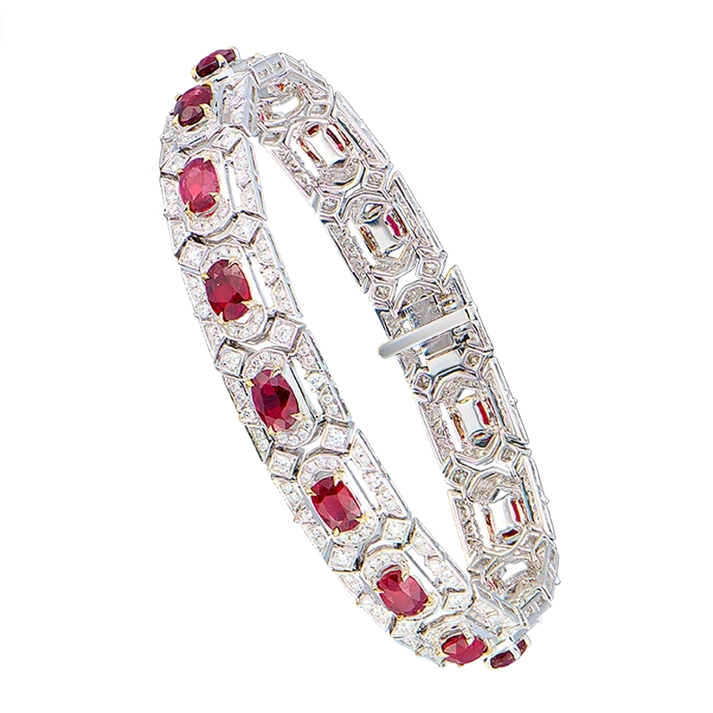Earrings without a brand OVAL RUBY 9.45 CT BRACELET RUBY 9.45 CT 1