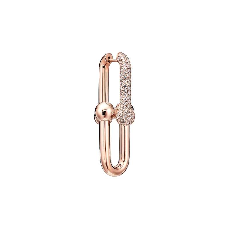 Tiffany & Co HARDWEAR LINK EARRINGS, ROSE GOLD, DIAMONDS 68692520 2