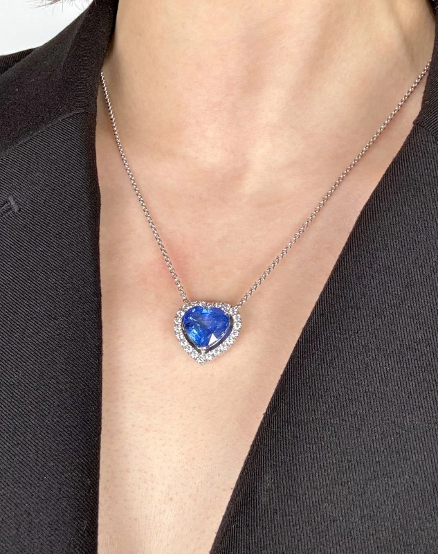 No name HEART SAPPHIRE 10.11 CT PENDANT (GRS) NN10.11CT SAP 3