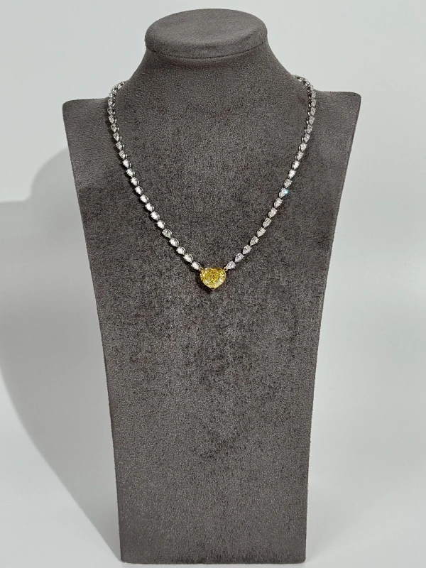 DeRosa HEART DIAMOND 10.03 CT FANCY INTENSE YELLOW /VVS1 NECKLACE (GIA) P17081242B 4