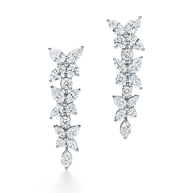 VICTORIA MIXED CLUSTER DROP EARRINGS