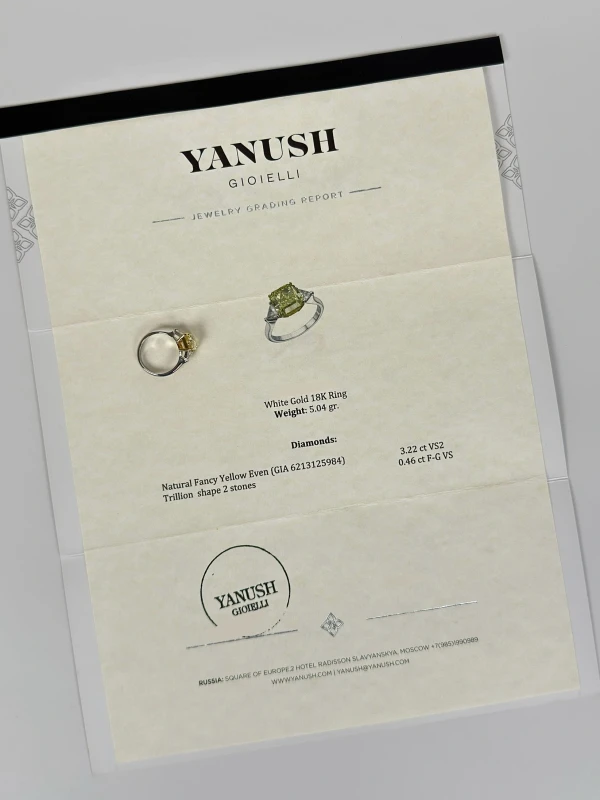 YANUSH GIOIELLI DIAMOND RING 3.22 CT Y to Z/VS2 RING (GIA) YR30603TT 7