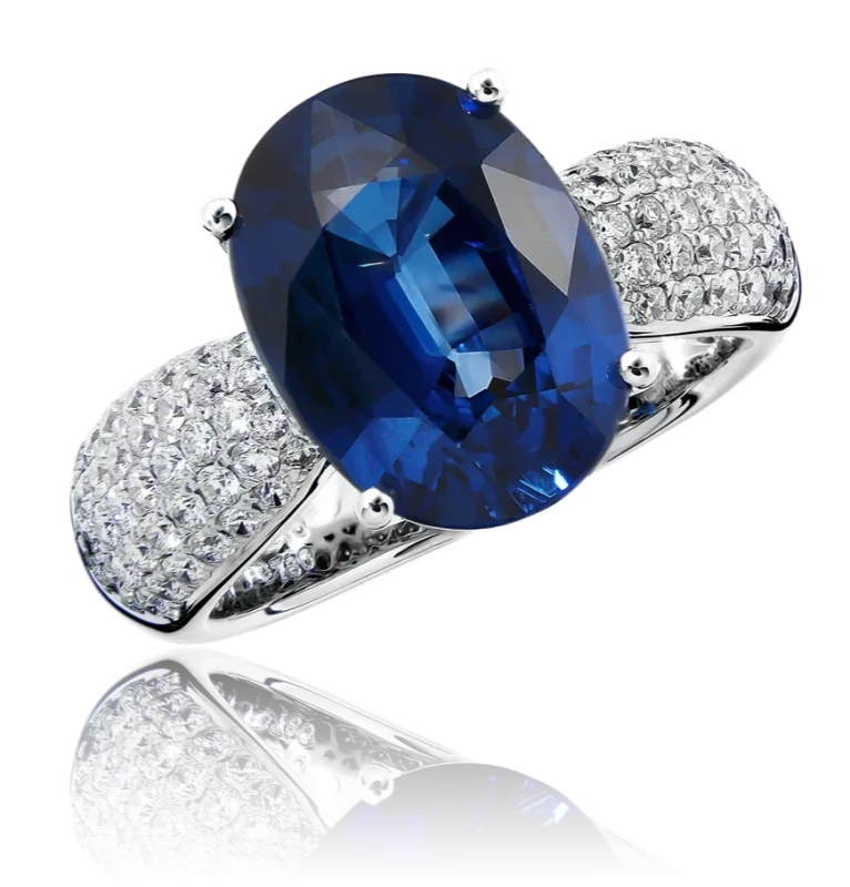 OVAL SAPPHIRE 7.21 CT ROYAL BLUE RING (SIZE 55)