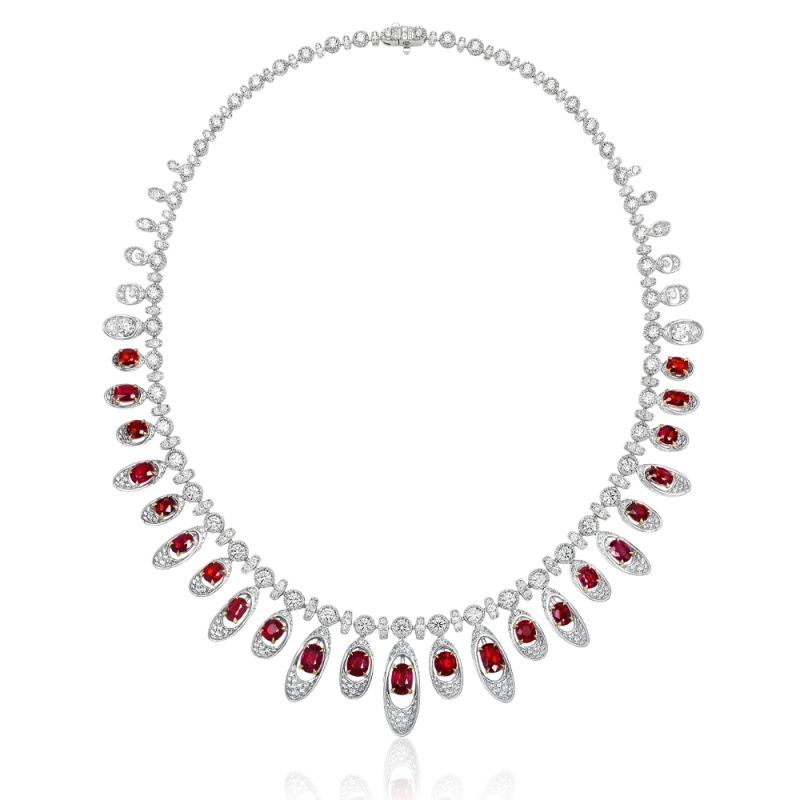 No name OVAL RUBY 16.04 CT NECKLACE NN 16.04CT 2