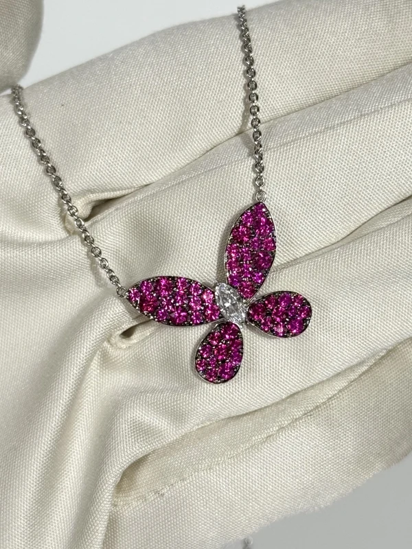GRAFF PAVE BUTTERFLY, RUBIES, WHITE GOLD, LARGE MODEL GP155 5