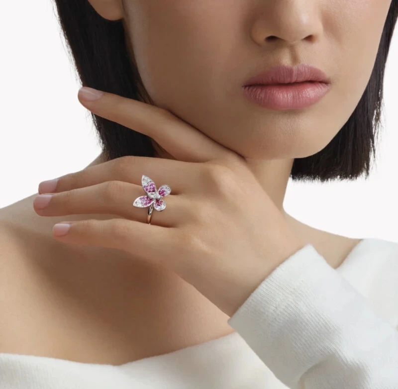 GRAFF Butterfly ring set with sapphires, floral sapphires and diamonds (SIZE 52) RGR1232 2