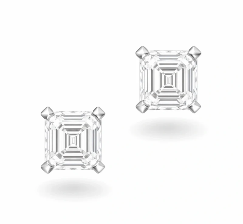 SQUARE EMERALD DIAMOND EARRINGS 2.02 CT (GIA)