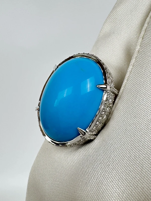 DeRosa TURQUOISE 25.46 CT "SKY BLUE" RING (SIZE 55) R142719 3