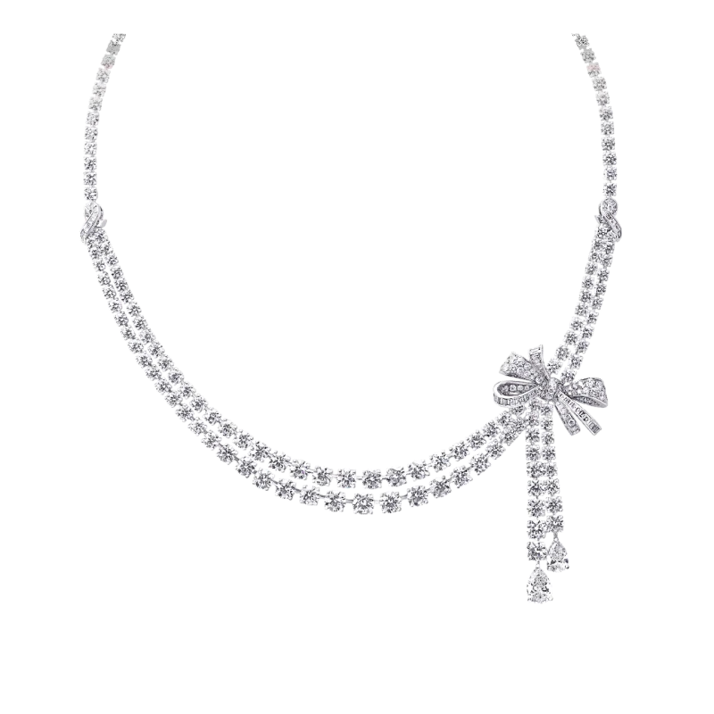 Graff Bow Double Strand Diamond Necklace
