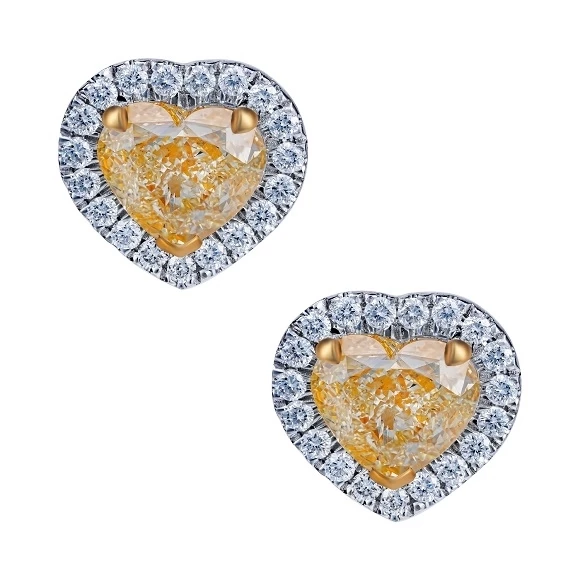 Earrings without a brand С БРИЛЛИАНТАМИ 2.04 CT Y TO Z RANGE/SI1 - 2.01 CT Y TO Z RANGE/SI1 2.04 CT Y TO Z RANGE/SI1 - 2.01 CT Y TO Z RANGE/SI1