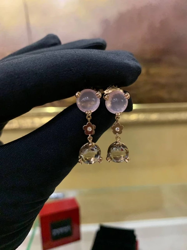 Pasquale Bruni SISSI, SMOKY AND ROSE QUARTZ EARRINGS PB SISSI QUARTZ 8