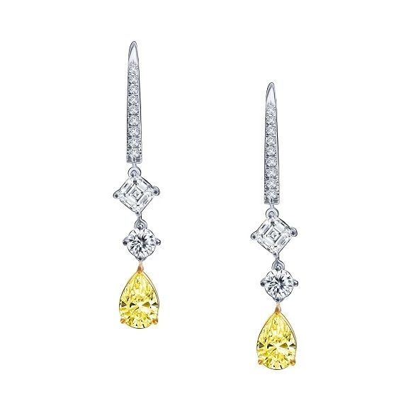 Earrings without a brand С БРИЛЛИАНТАМИ 2.01 СТ FY/VS1-2.02 CT FY/VVS1 2.01 СТ FY/VS1-2.02 CT FY/VVS1