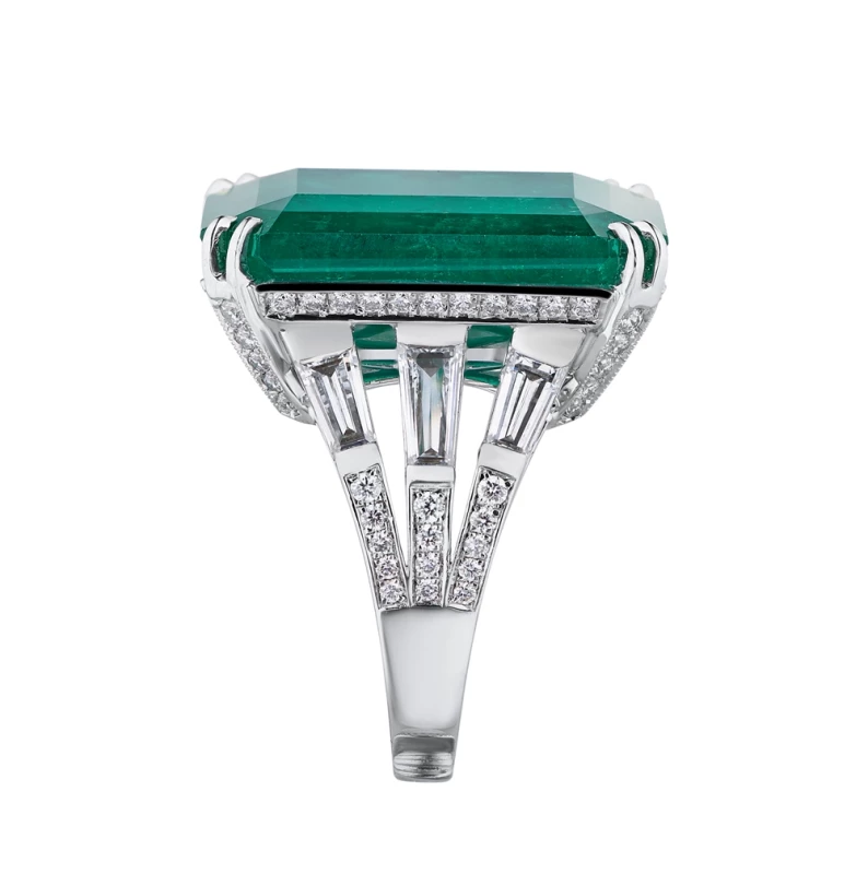 YANUSH GIOIELLI WHITE GOLD EMERALD RING 24.28 CT (GUBELIN, COLOMBIA) YR30684WEM 2