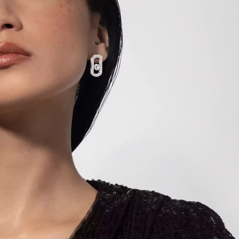 Messika SO MOVE PAVÉ White Gold Diamond Earrings 12931-WG 2