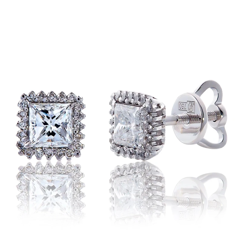 PRINCESS DIAMOND 0.54 - 0.54 CT D/VVS2 EARRINGS
