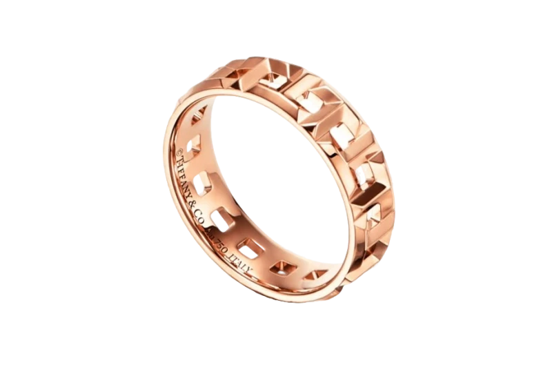 Tiffany T True Wide Ring in Rose Gold (SIZE 51)