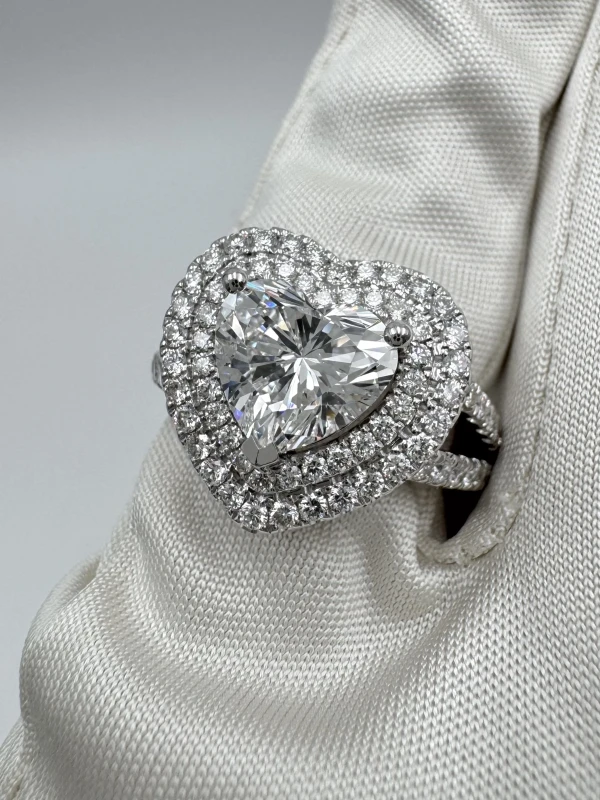 Earrings without a brand HEART DIAMOND 2.01 CT D/VVS2 RING (GIA) 5373-2.01ct 4