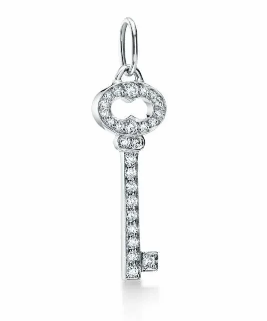 Tiffany & Co OVAL PLATINUM MINI KEY PENDANT T&Co Key 2