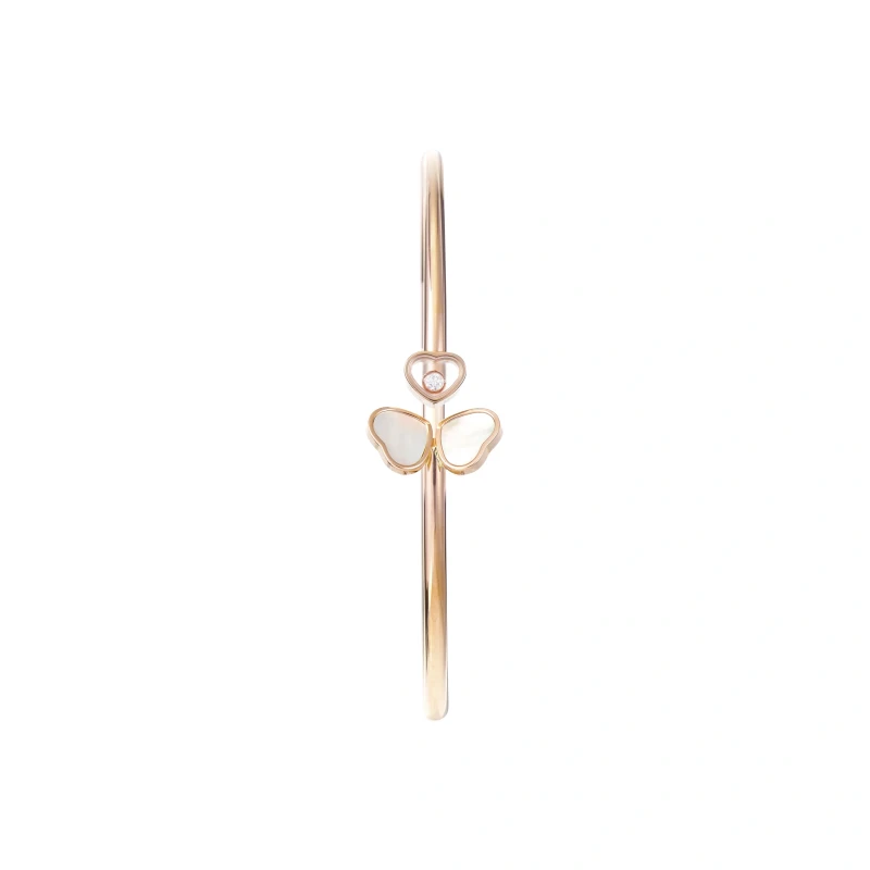 Chopard HAPPY HEARTS BANGLE, MOTHER OF PEARL, ROSE GOLD (SZE 17) 85A083-5301 2