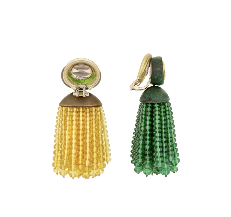 MULTI-GEM TASSEL EARRINGS HMR 3