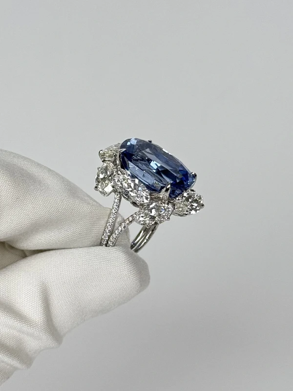 RalfDiamonds SAPPHIRE 23.59 INTENSE VIOLETISH BLUE RING (SIZE 53) RD23.59 4