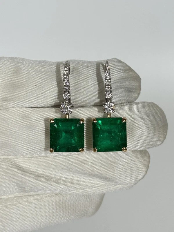 СЕРЬГИ NO NAME СЕРЬГИ С ИЗУМРУДАМИ 7.88-8.14CT GRS (COLOMBIA, VIVID GREEN) 7.88-8.14 Vivid Green 3