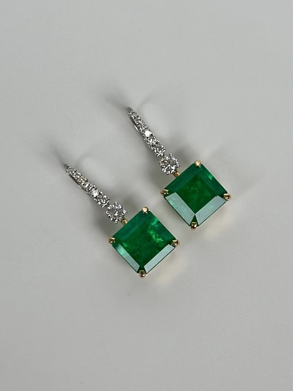 СЕРЬГИ NO NAME СЕРЬГИ С ИЗУМРУДАМИ 7.88-8.14CT GRS (COLOMBIA, VIVID GREEN) 7.88-8.14 Vivid Green 5