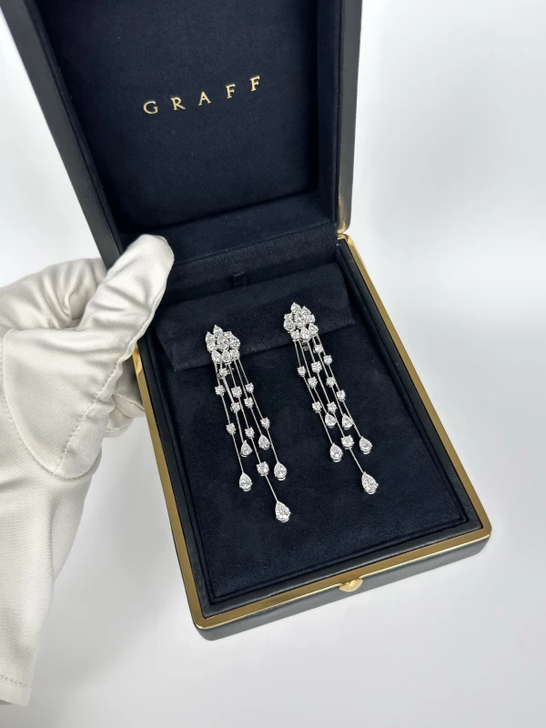 GRAFF WATERFALL EARRINGS DIAMONDS 11.25 CT RGE576 5