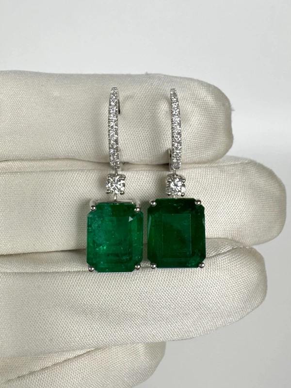VERDI JEWELLERY СЕРЬГИ С ИЗУМРУДАМИ 5.46 CT - 6.09 CT A10M 3