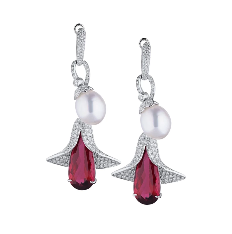 Schreiner TOURMALINE RUBELLITE PEARL SET schreiner 2