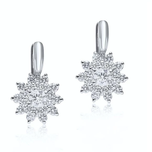 Earrings without a brand СЕРЬГИ С БРИЛЛИАНТАМИ 1.91 СТ 0.34 CT F/VVS2 - 0.33 CT F/VVS2