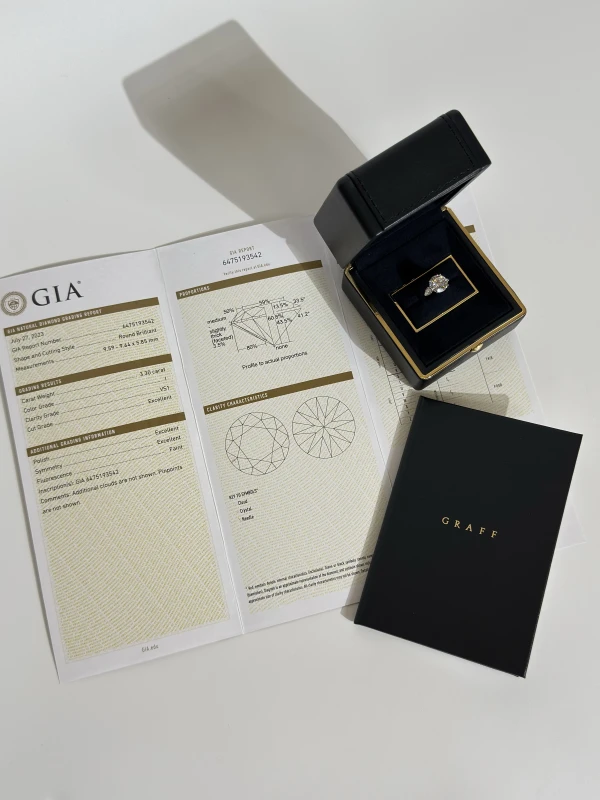 GRAFF ROUND DIAMOND 3.30 CT I/VS1 RING (GIA) GR3.30 6