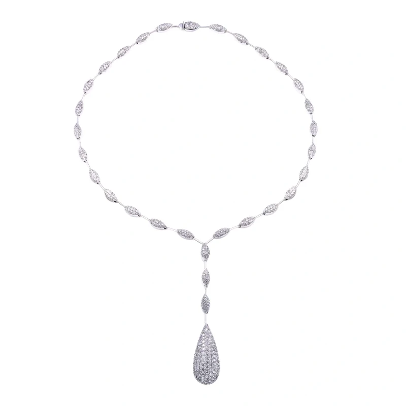 ROUND DIAMOND NECKLACE 6.74ct E-F/VS