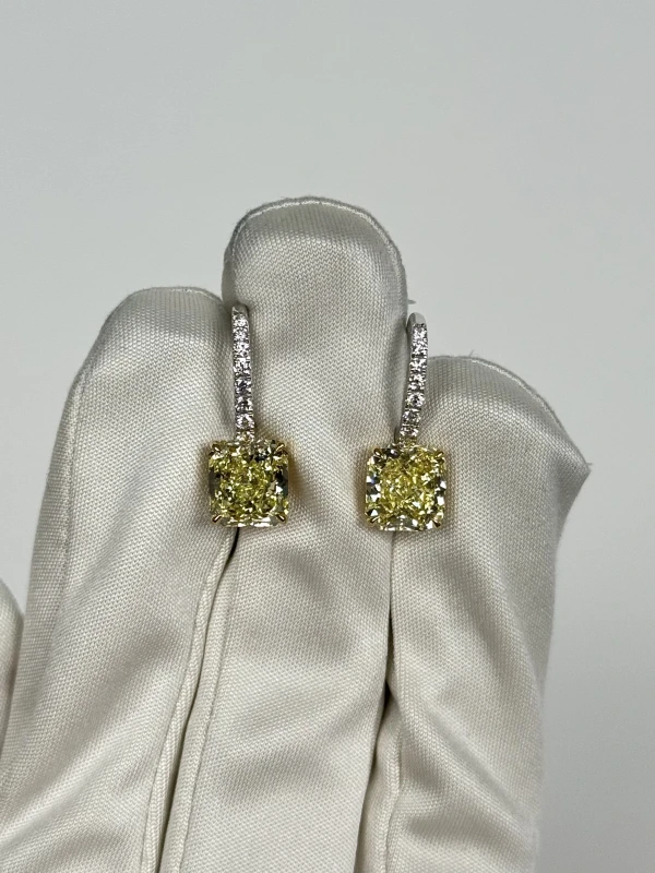 Earrings without a brand СЕРЬГИ С БРИЛЛИАНТАМИ 3.24-3.11CT FY/VVS2-VS1 GIA NN3.24-3.11CT FY/VVS2-VS1 GIA 2