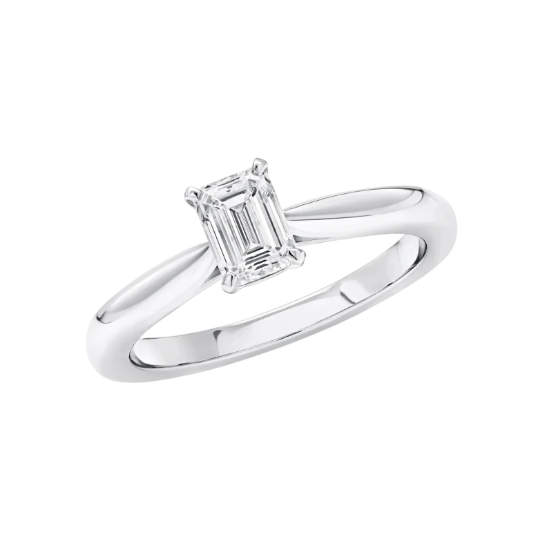 EMERALD CUT DIAMOND 1.01 CT H/VS2 RING (SIZE 51) GIA