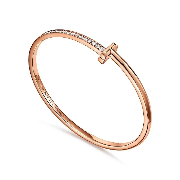 T1 HINGED BANGLE, ROSE GOLD, DIAMONDS