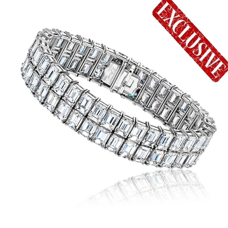 EMERALD CUT DIAMOND 72.50 CT BRACELET