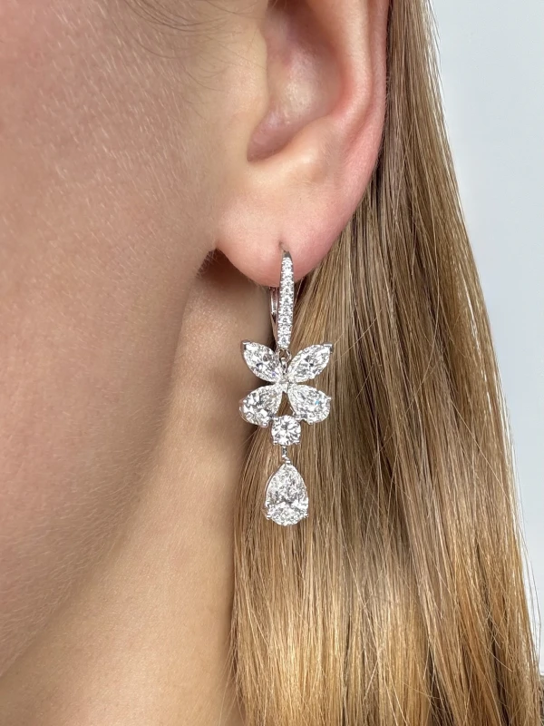 No name DIAMOND BUTTERFLY 8.13 CT D-F/VVS1-VS2 EARRINGS nn8.13ct 2