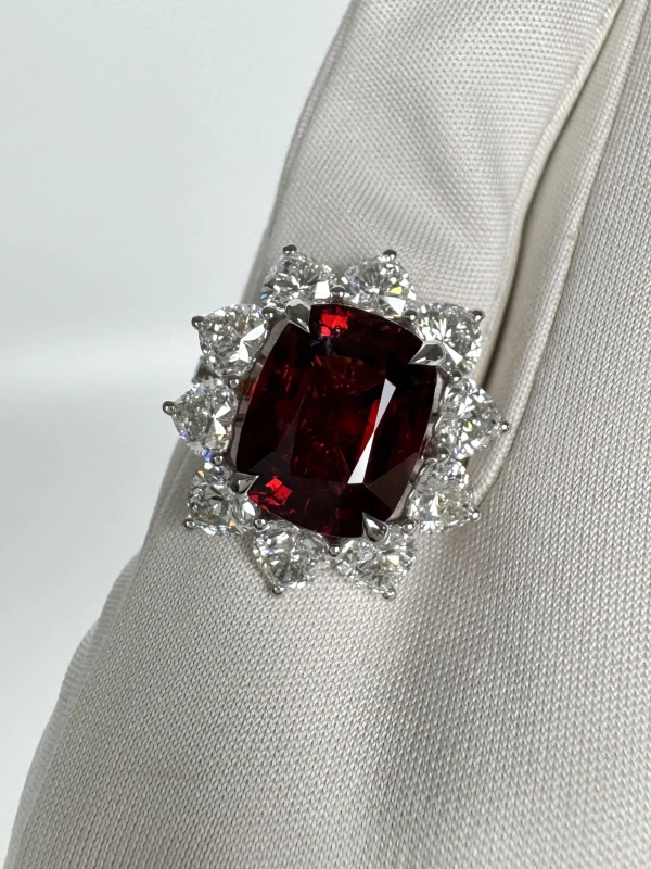 No name CUSHION SPINEL 6.11 CT VIVID RED RING (GRS) SP6.11CT 4