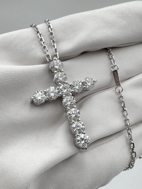 DeRosa DIAMOND CROSS 4.5 CT F-G-H/VVS-VS PENDANT (GIA) C499150 3