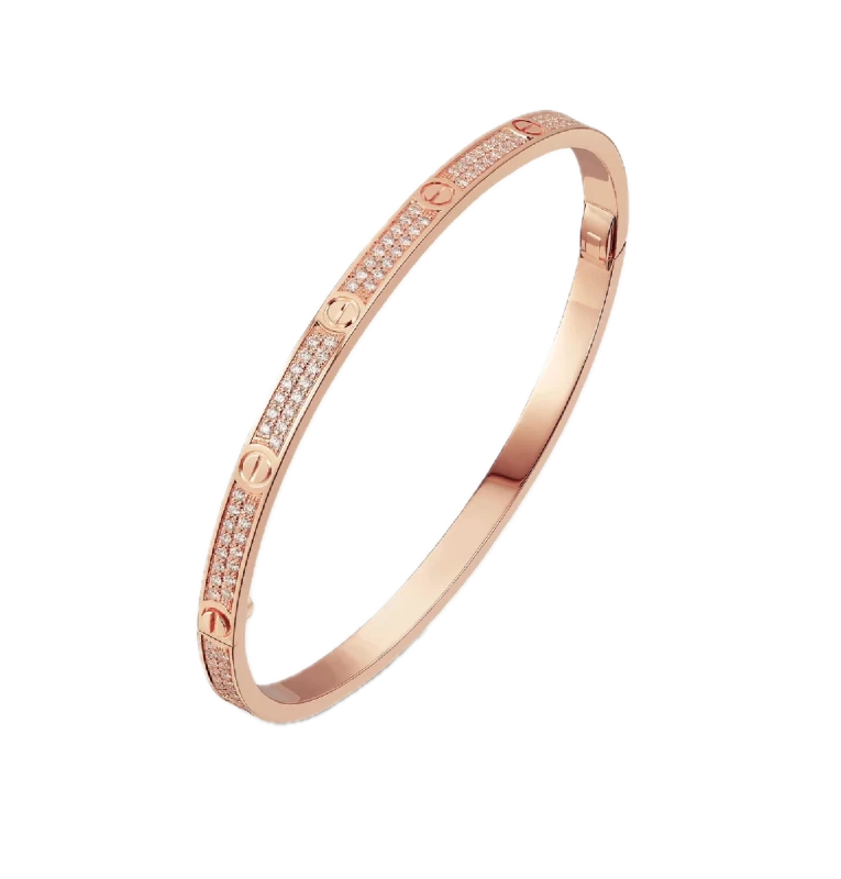 LOVE BRACELET, SMALL MODEL, PINK GOLD, DIAMONDS