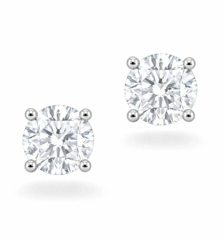 ROUND DIAMOND EARRINGS 2.00 CT (GIA)
