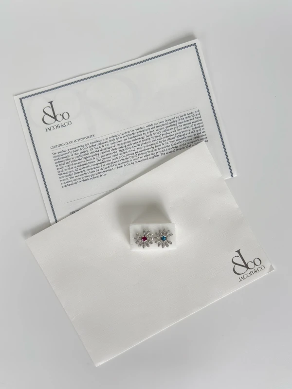 Jacob & Co Jacob & Co. X PEACEMINUSONE Pink/Blue Topaz And Pavé Earrings ER-GG-BPT 6