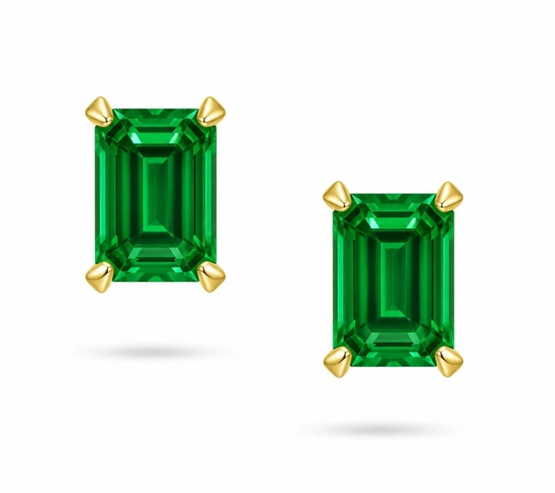OCTAGON EMERALD EARRINGS 1.65 CT