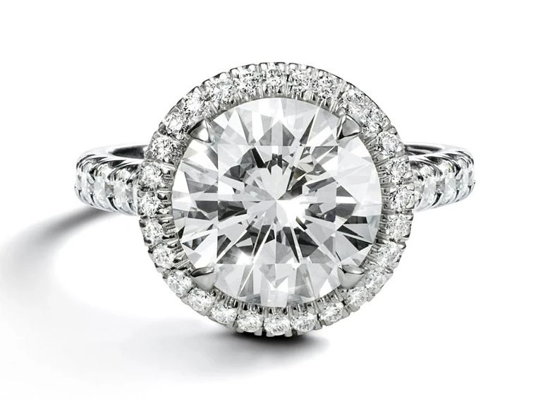 ROUND DIAMOND 3.07 CT K/SI1 RING (SIZE 52)