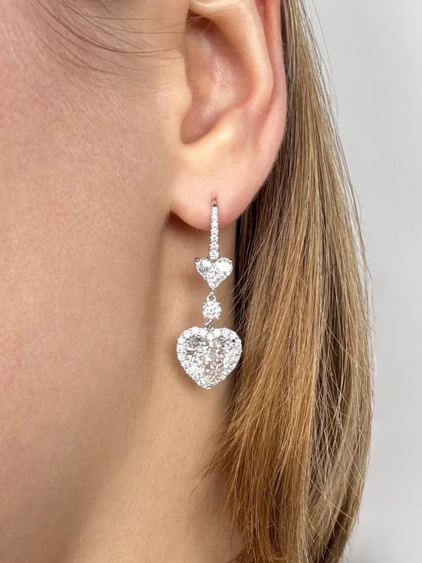 No name HEART DIAMOND 3.17-3.02 CT D-E/VVS2-VS2 EARRINGS (GIA) nn3.17-3.02ct 2