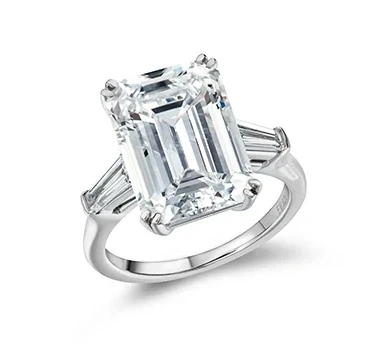 EMERALD DIAMOND 6.34 CT D/FLAWLESS RING