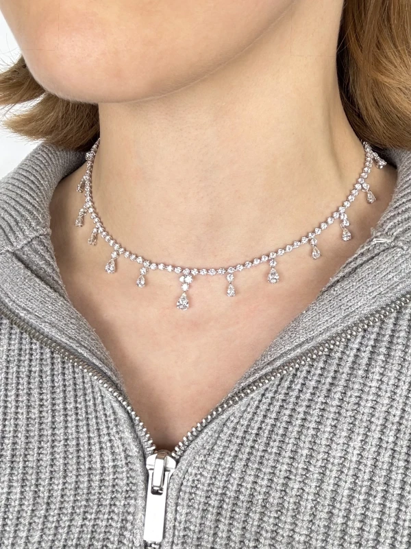 Crivelli PEAR & ROUND DIAMOND 11.25 CT NECKLACE CPR11.25 2