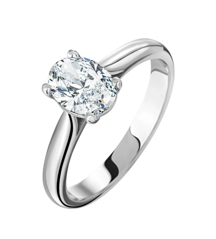 Earrings without a brand OVAL DIAMOND 2.40 CT L/SI1 RING (SIZE 53) NN2.40L/SI1 1